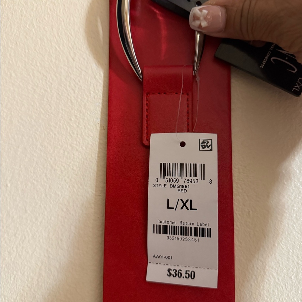 INC International Concepts Red Fashion Belt - Picture 2 of 5